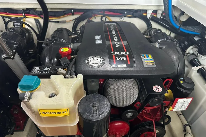 Slide: The Image of Volvo Penta 380 V8 engine in 2017 Monterey 360 Sport Coupe boat. - 80