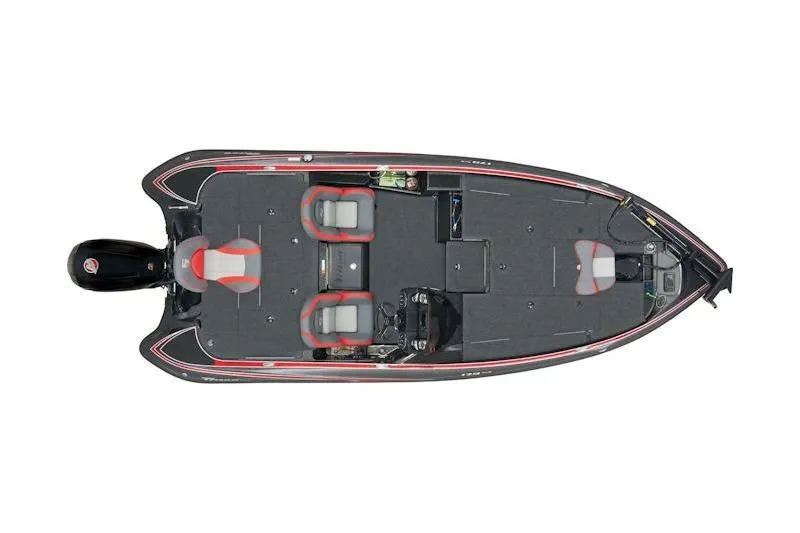 The Image of Top view of 2026 Triton 179 TrX fishing boat with dual seating. - 1
