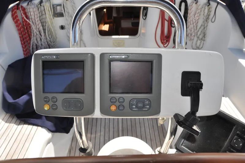 Slide: The Image of Cockpit of 2010 Jeanneau Sun Odyssey 36i with Raymarine navigation instruments. - 16