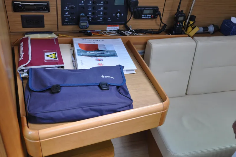 Slide: The Image of Interior of a 2010 Jeanneau Sun Odyssey 36i sailboat with navigation equipment. - 27