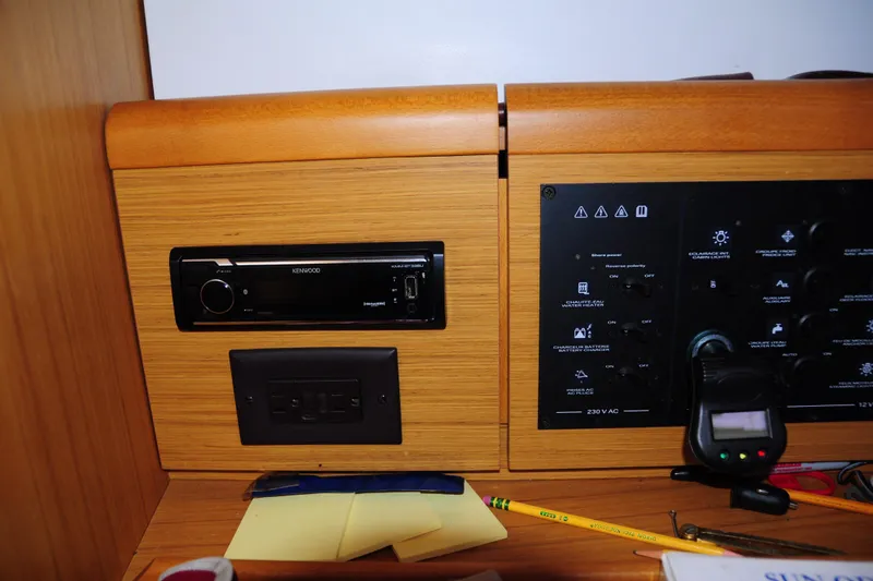 Slide: The Image of Control panel and stereo system on a 2010 Jeanneau Sun Odyssey 36i yacht. - 43