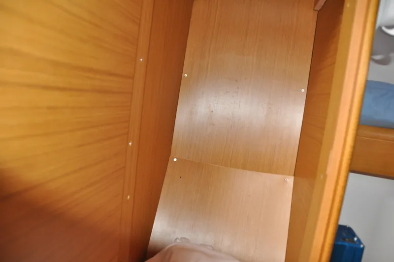 Slide: The Image of Interior wooden paneling of 2010 Jeanneau Sun Odyssey 36i sailboat cabin. - 60