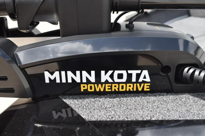 Slide: The Image of Minn Kota PowerDrive motor on 2026 Lowe Fishing Machine 1625WT boat. - 12