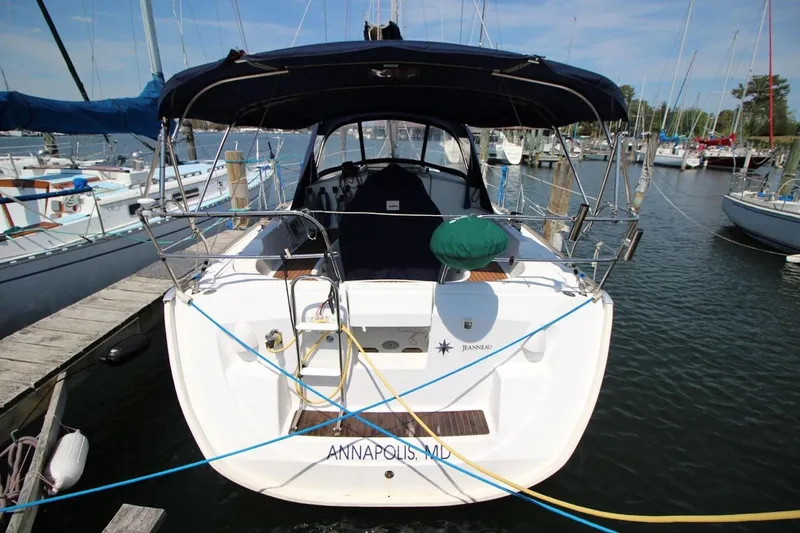 Slide: The Image of 2004 Jeanneau Sun Odyssey 35 sailboat docked in Annapolis marina. - 4
