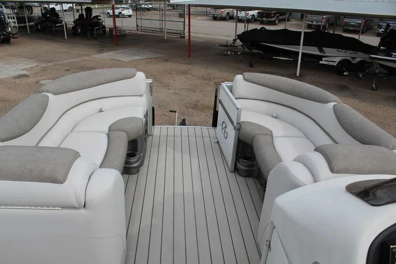 Slide: The Image of 2020 Avalon Catalina Versatile Rear Bench 23' with spacious seating and modern design. - 27