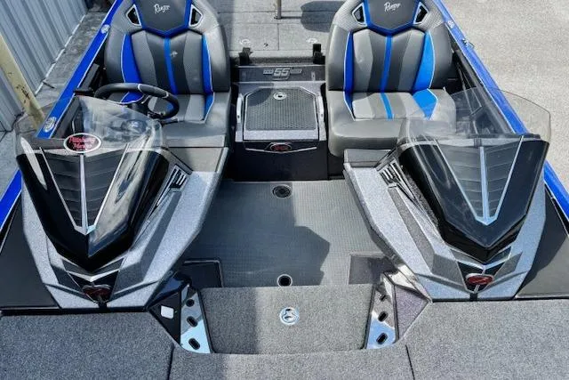 Slide: The Image of 2023 Ranger Z520R Cup-Equipped boat interior with dual seats and sleek design. - 10