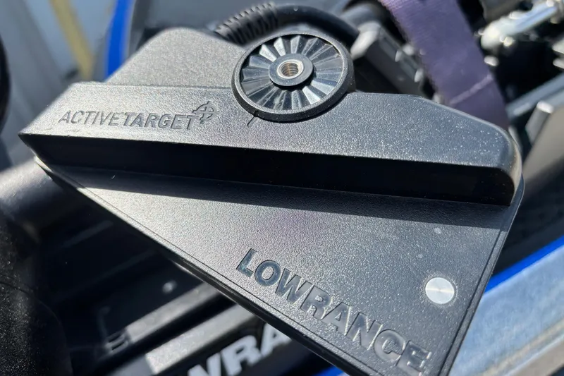 Slide: The Image of Close-up of Lowrance ActiveTarget sonar on 2023 Ranger Z520R Cup-Equipped boat. - 7