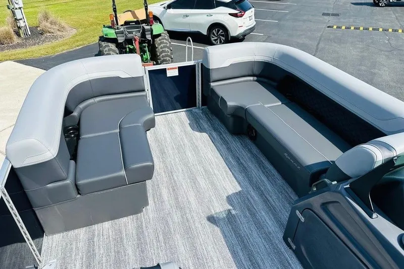 Slide: The Image of 2026 Bennington S L-Bench 20 SL TRITOON interior with spacious seating and modern design. - 3