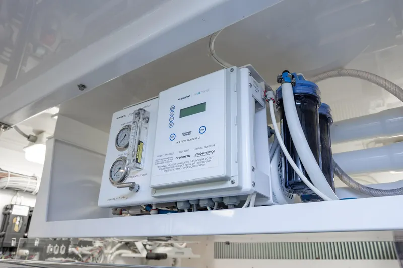 Slide: The Image of Water filtration system in 2017 Hatteras M75 Panacera yacht engine room. - 101