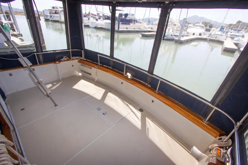 Slide: The Image of Interior view of a 1984 Californian LRC yacht in the marina. - 22