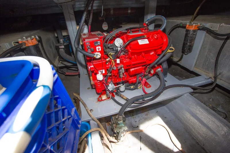 Slide: The Image of Engine room of a 1984 Californian LRC with red engine. - 30