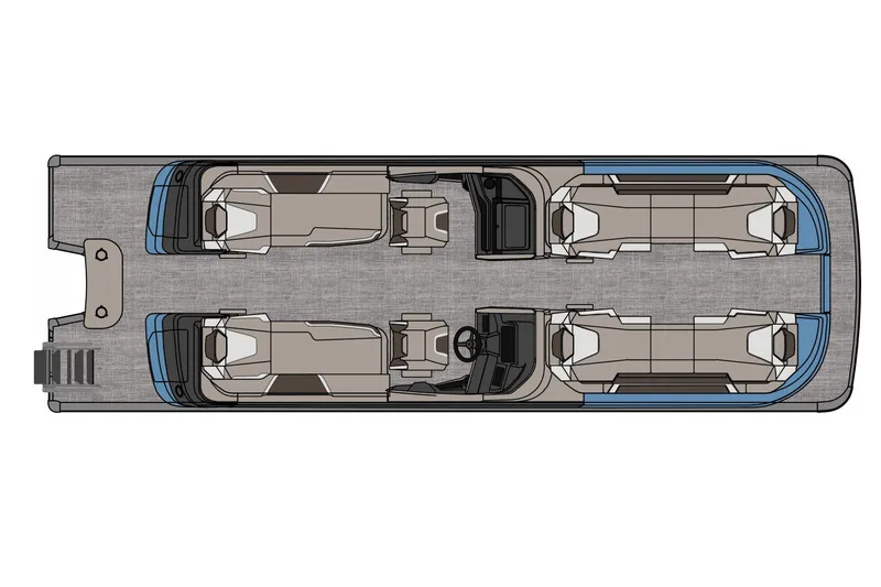 Slide: The Image of Manufacturer Provided Image: Top view of 2026 Avalon Excalibur Quad Lounge Windshield boat layout. - 36