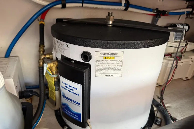 Slide: The Image of Marine water heater in 2006 Sea Ray 44 Sedan Bridge engine room. - 67
