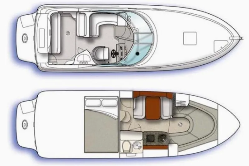 Slide: The Image of Floor plan of a 2006 Sea Ray Sundancer 280 boat, showcasing interior layout. - 20