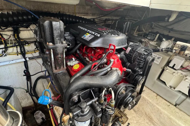 Slide: The Image of Engine compartment of a 2006 Chaparral Signature 350 with Volvo Penta engine. - 66