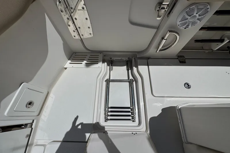 Slide: The Image of Sailfish 360 CC 2019 boat deck with speaker and ladder. - 35