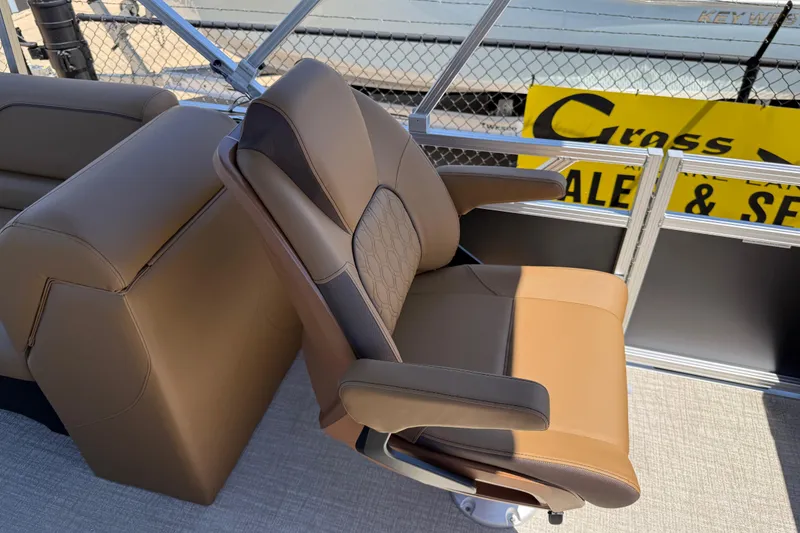 Slide: The Image of Luxurious seating on 2026 Avalon VENTURE QUAD LOUNGE boat, featuring premium upholstery and ergonomic design. - 20