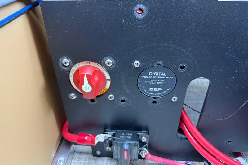 Slide: The Image of Electrical panel with voltage relay and switch in 2026 Avalon Venture Quad Lounge. - 41