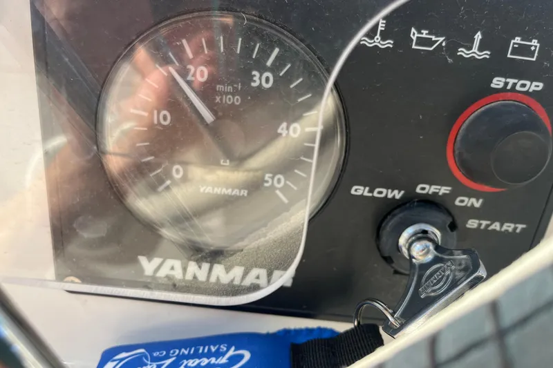 Slide: The Image of Yanmar engine control panel on a 2005 Jeanneau Sun Odyssey 40.3 sailboat. - 53