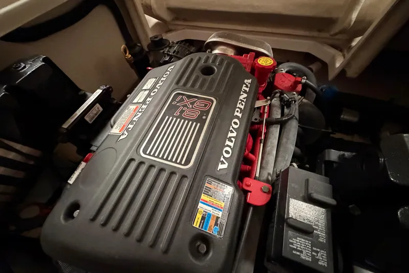 Slide: The Image of Volvo Penta engine in a 2008 Regal 2700 Bowrider boat, showcasing 8.1 GXI model. - 37