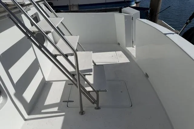 Slide: The Image of Stainless steel stairs on 1986 Fexas Custom 57 yacht deck. - 50