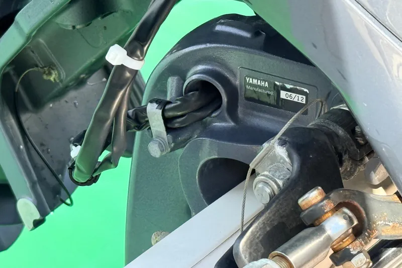 Slide: The Image of Close-up of Yamaha engine component on 2013 Grady-White Canyon 306 boat. - 31