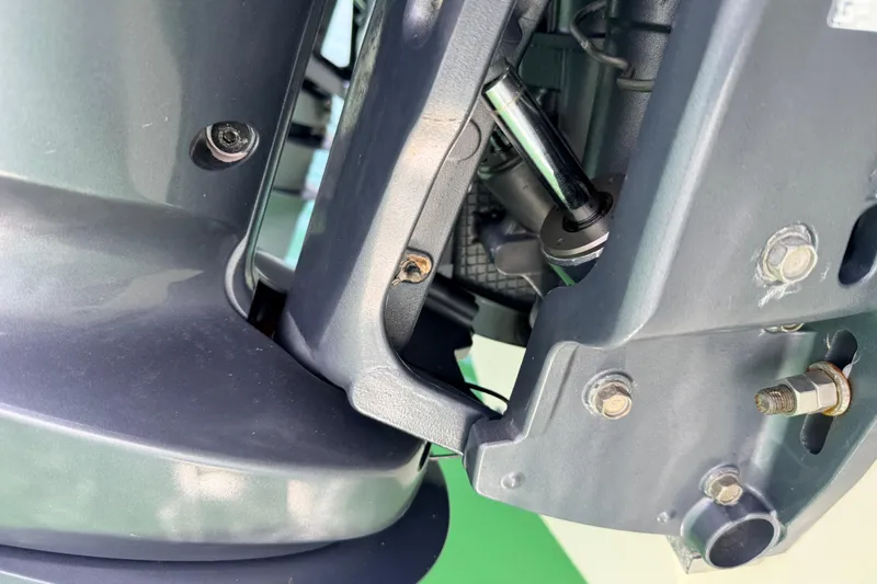 Slide: The Image of Close-up of 2013 Grady-White Canyon 306 boat engine components. - 35