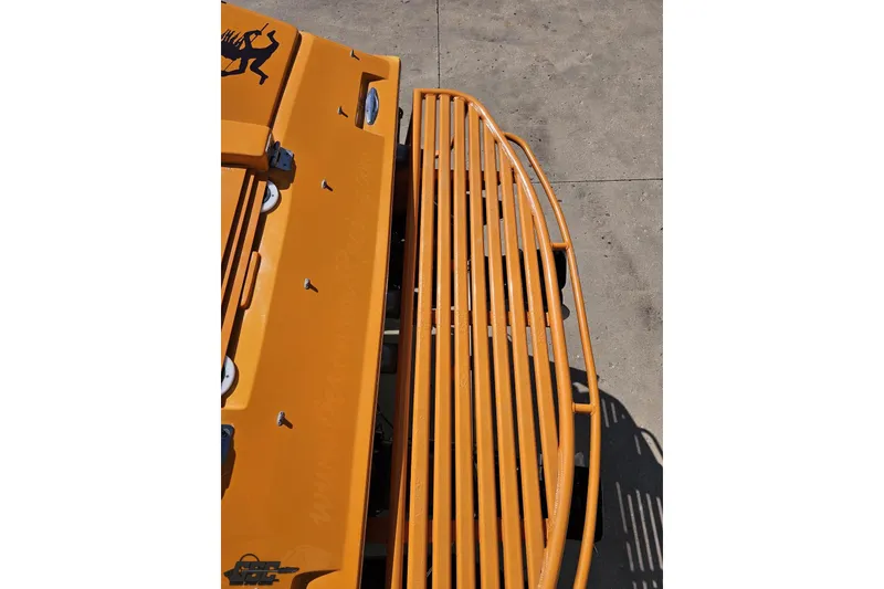 Slide: The Image of Orange deck of 2001 Cigarette 42' Tiger boat, viewed from above. - 44