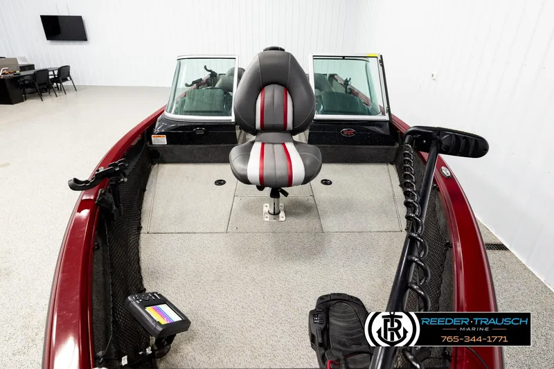 Slide: The Image of 2018 Ranger VS1882 WT boat interior with seating and fishing equipment. - 15