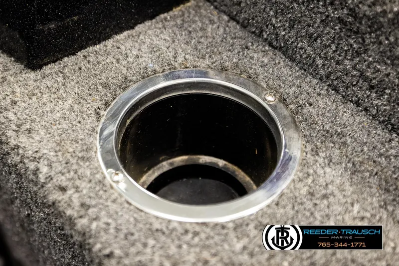 Slide: The Image of Carpeted interior of 2018 Ranger VS1882 WT boat with cup holder detail. - 39