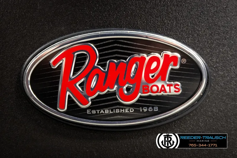 Slide: The Image of Ranger Boats logo, established 1968, on a 2018 Ranger VS1882 WT model. - 48