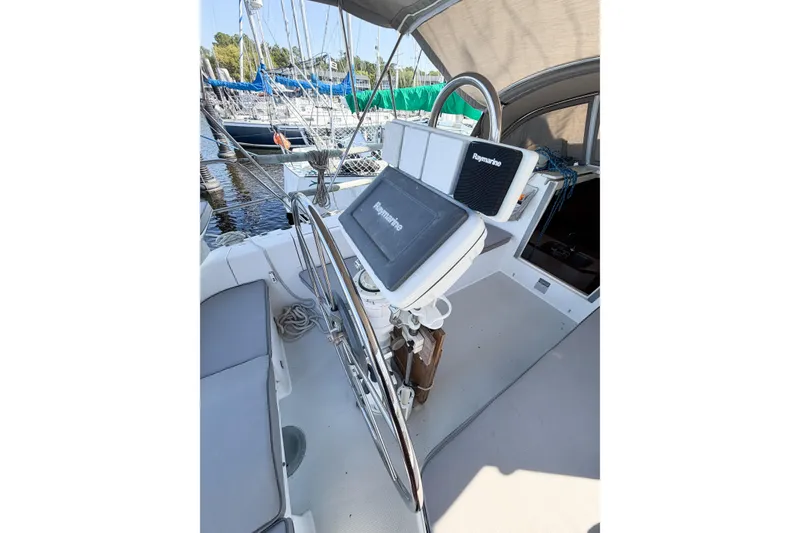 Slide: The Image of Cockpit of 1996 Catalina 36 MkII sailboat with Raymarine navigation equipment. - 15