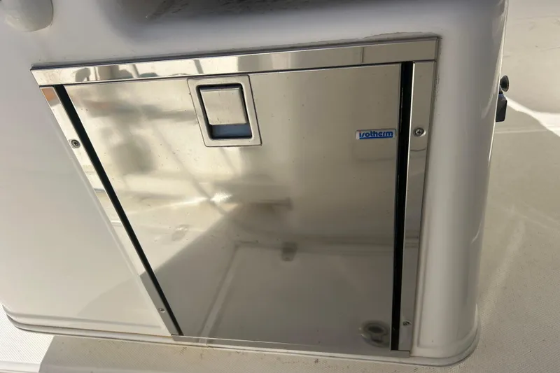 Slide: The Image of Stainless steel Isotherm fridge on 2012 Boston Whaler 370 Outrage boat. - 19