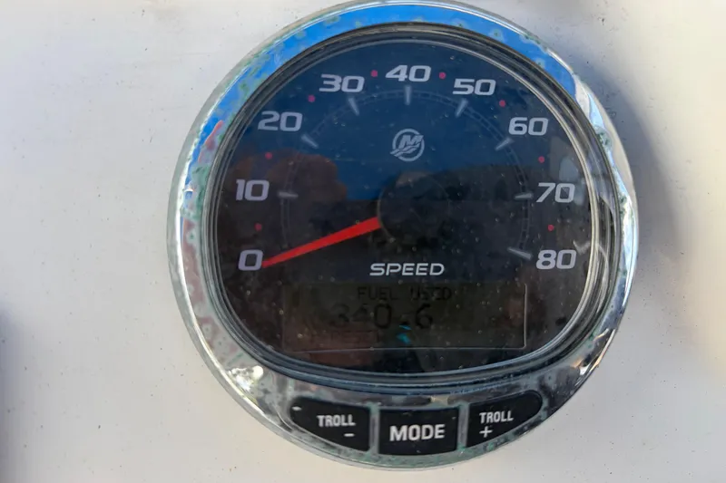 Slide: The Image of Speedometer of 2021 Zodiac N-ZO 680 boat displaying speed and fuel usage. - 11