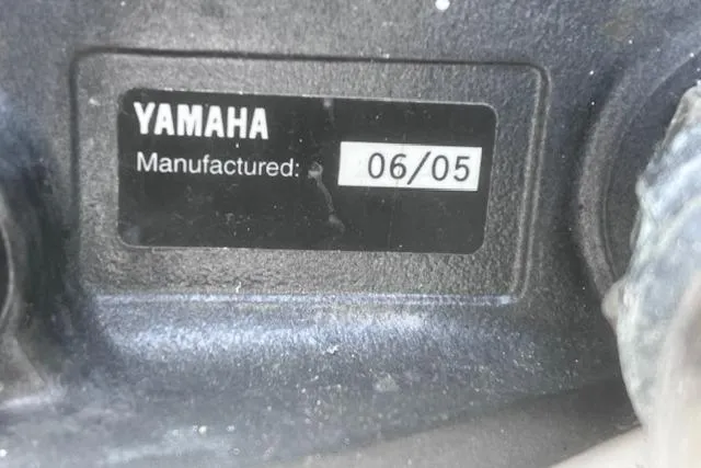Slide: The Image of Yamaha manufacturing label with date 06/05 on Grady-White Marlin 300, 1999 model. - 25
