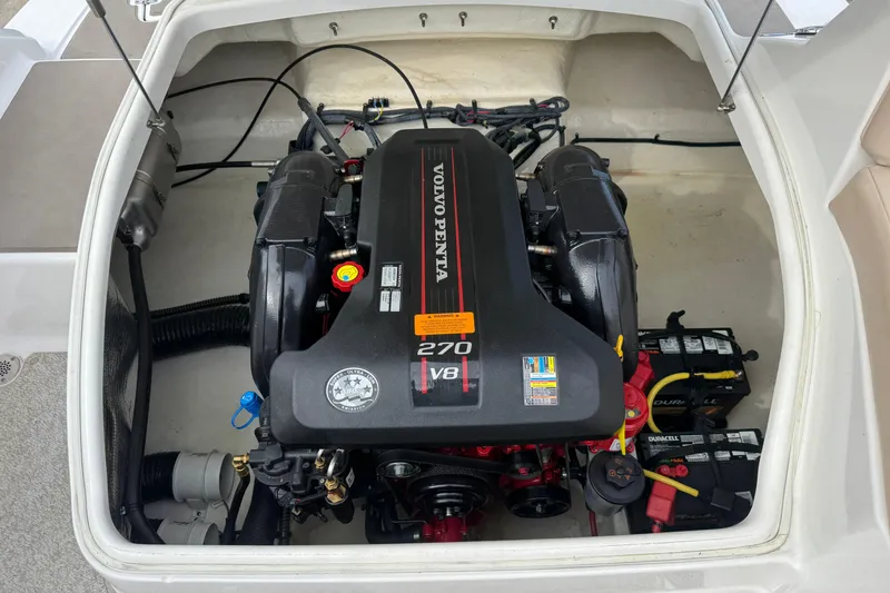 Slide: The Image of Engine compartment of 2012 Chaparral 224 Sunesta with Volvo Penta 270 V8 engine. - 33