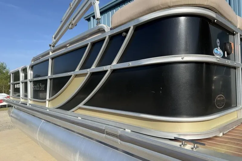 Slide: The Image of 2013 South Bay 422 CR pontoon boat with Yamaha motor at Lake Norman marina. - 3