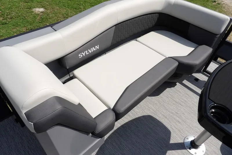 Slide: The Image of 2026 Sylvan R-20 PARTY FISH boat interior with stylish seating and modern design. - 12