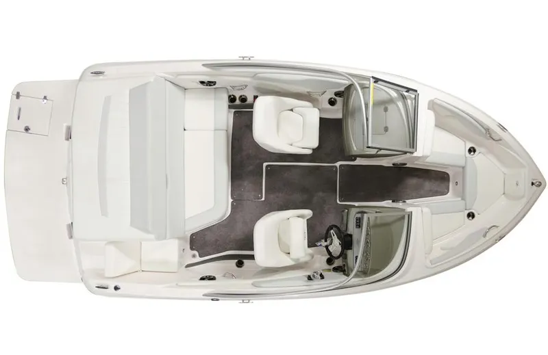 Slide: The Image of Manufacturer Provided Image: 2013 Regal 1900 Bowrider boat interior, top view, white and gray seating layout. - 35