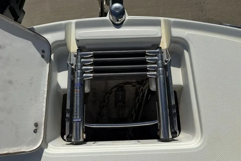 Slide: The Image of Stainless steel boat ladder on a 2014 SouthWind 212sd deck. - 24