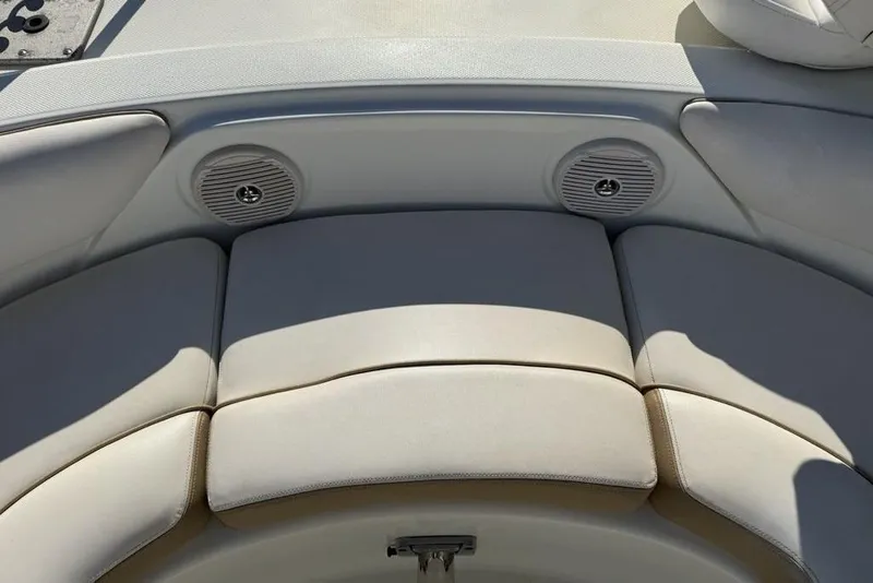 Slide: The Image of Interior seating of a 2014 SouthWind 212sd boat with built-in speakers. - 3