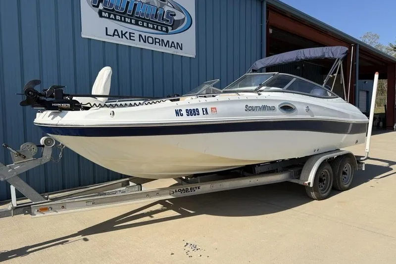 Slide: The Image of 2014 SouthWind 212sd boat on trailer at Foothills Marine Center, Lake Norman. - 50