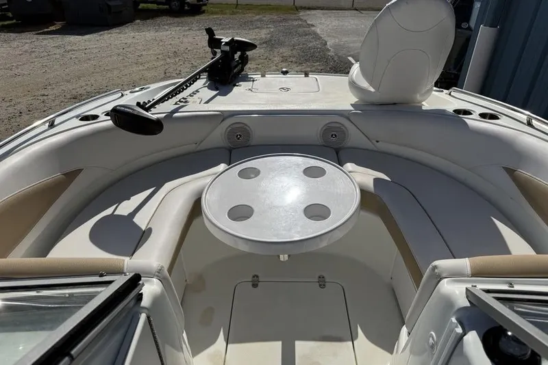 Slide: The Image of 2014 SouthWind 212sd boat interior with seating and table setup. - 7