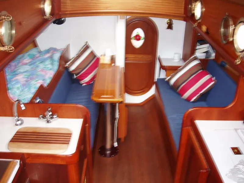Slide: The Image of Interior of a 2006 Bristol Channel Cutter 28 with wooden finish. - 28