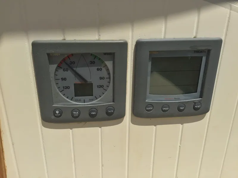 Slide: The Image of Navigation instruments on a 2006 Bristol Channel Cutter 28. - 36