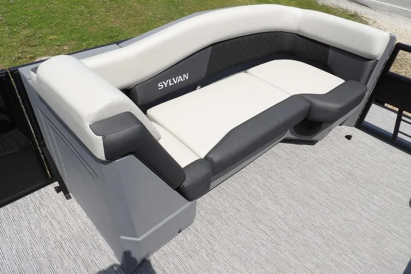 Slide: The Image of 2026 Sylvan R-22 LZ DH boat seating with modern design and comfortable upholstery. - 18