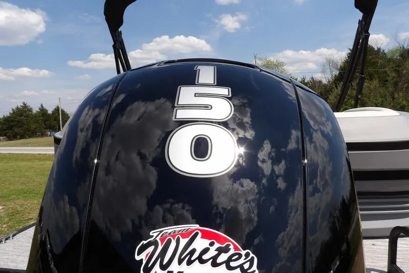 Slide: The Image of Outboard motor with "150" decal on a 2026 Sylvan R-22 LZ DH boat. - 29