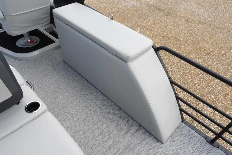 Slide: The Image of 2026 Sylvan X3 CLZ DH boat interior with sleek seating and modern design. - 32