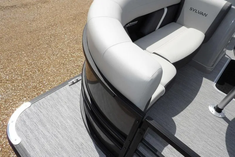 Slide: The Image of 2026 Sylvan X3 CLZ DH boat interior with plush seating and modern design. - 5