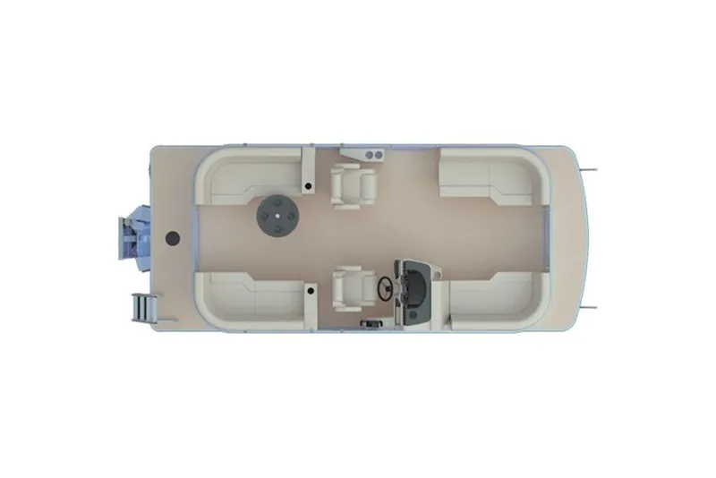 The Image of Top view of 2025 Godfrey Xperience 2086 SBX pontoon boat layout. - 1